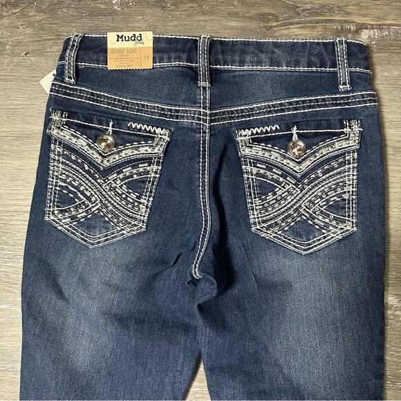 Mudd Girls Skinny Boot Mid Rise Dark Wash Jean NEW - Picture 4 of 9